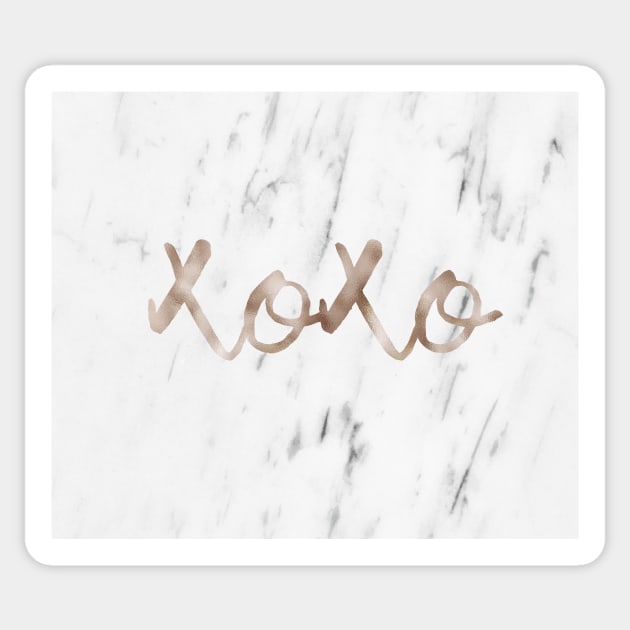 Rose gold marble XOXO Sticker by marbleco